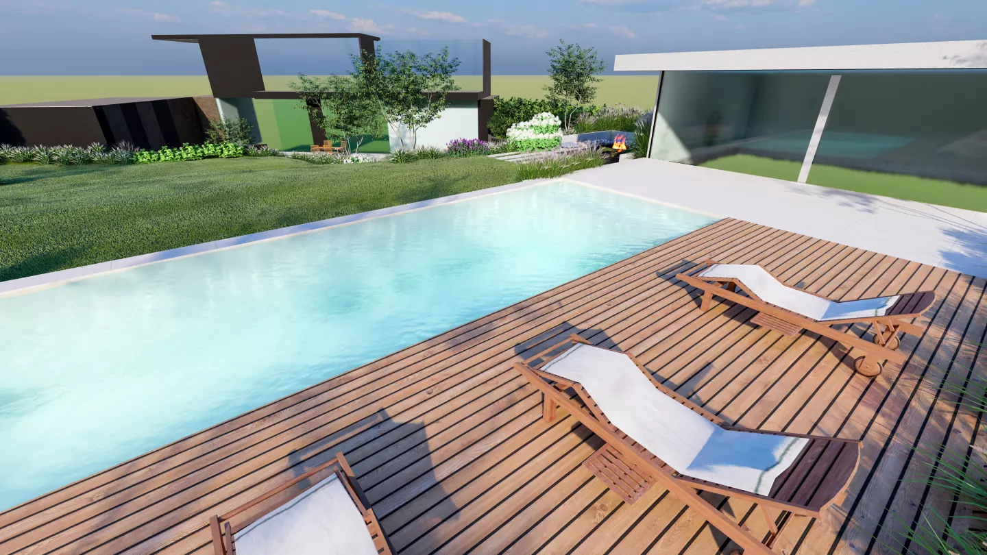 Signé Jean - les plans d'un aménagement d'une piscine